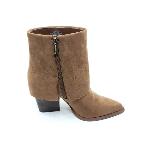 Jessica Simpson Lerra Pointed Toe Ankle Boots Tan Faux Suede Block Heel Size 8.5 - Picture 10 of 13